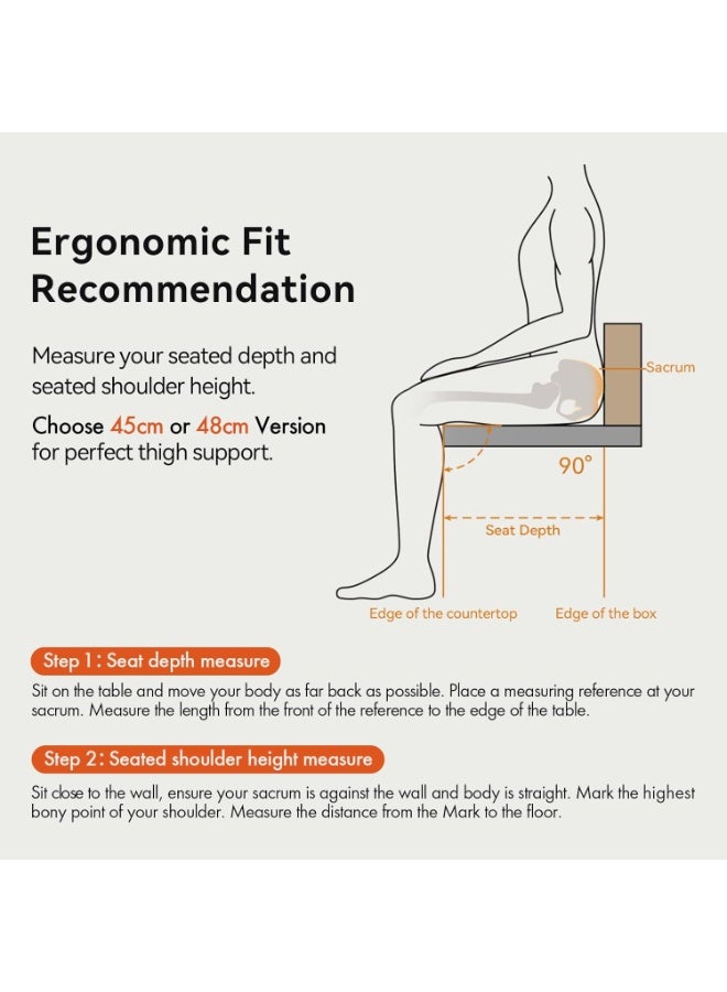 LiberNovo Ergonomic Office Chair with Footrest- Comfy Adjustable Desk Chair with Adaptive Lumbar Support, 160° Recline & Built-in Spine Stretch for Back Comfort, Home Office Long Hours Use, 48cm Version Black - Image 5